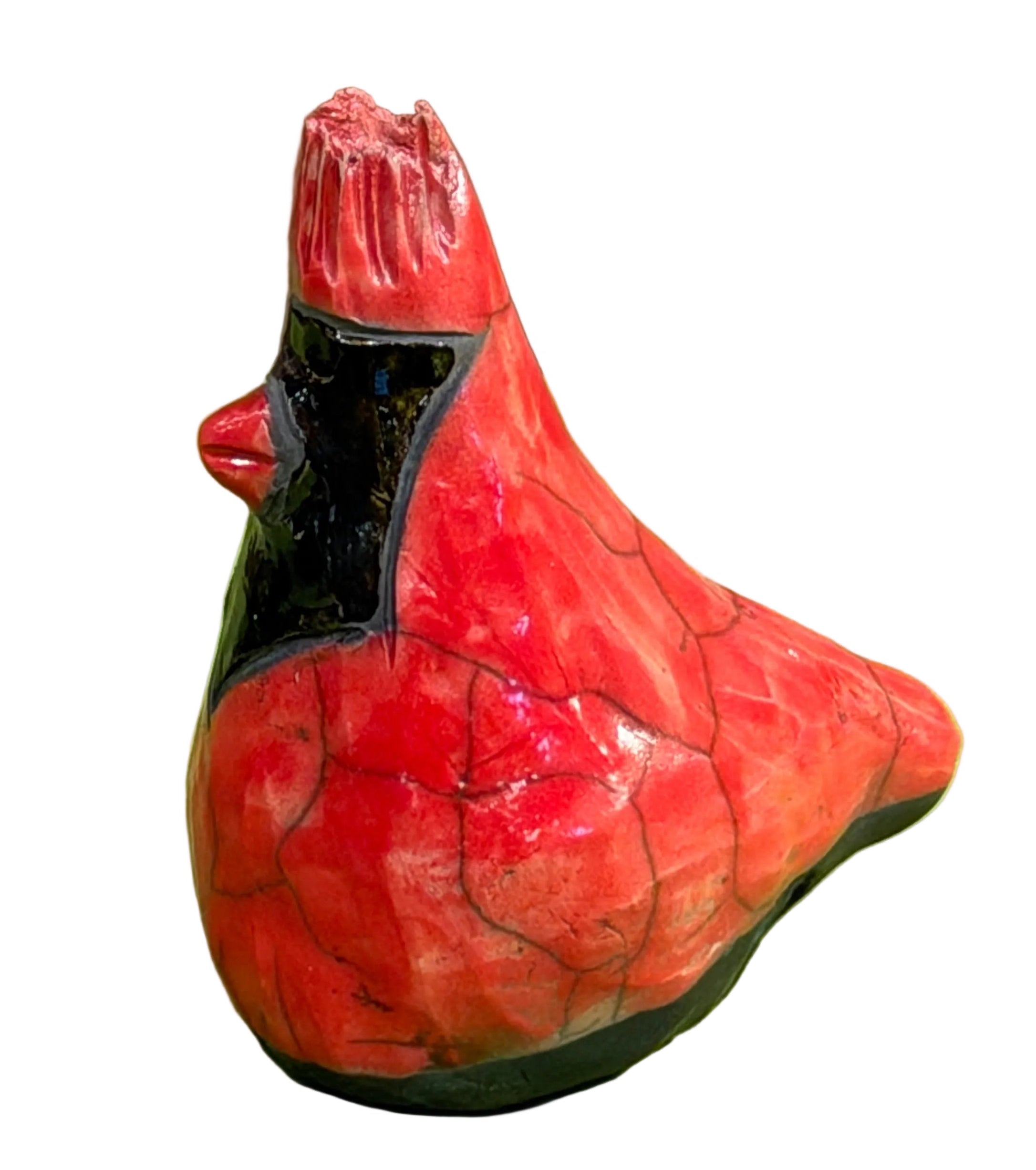 Alan Potter CARD35 CARDINAL Ceramic Raku Sculpture