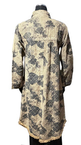 Paper Lace PLG647J Mustard & Grey Long Sleeve Hi-Lo Hem Jacket