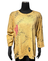 Paper Lace PLG615T Mustard Love And Peace One Size Top