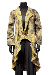 Paper Lace PLG647J Mustard & Grey Long Sleeve Hi-Lo Hem Jacket
