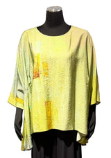 3 Potato 00252-22SYLO One Size 3/4 Sleeve Hand Painted Butterfly Blouse