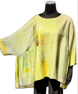 3 Potato 00252-22SYLO One Size 3/4 Sleeve Hand Painted Butterfly Blouse