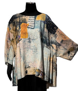 3 Potato 00252-MUTIA One Size 3/4 Sleeve Hand Painted Butterfly Top