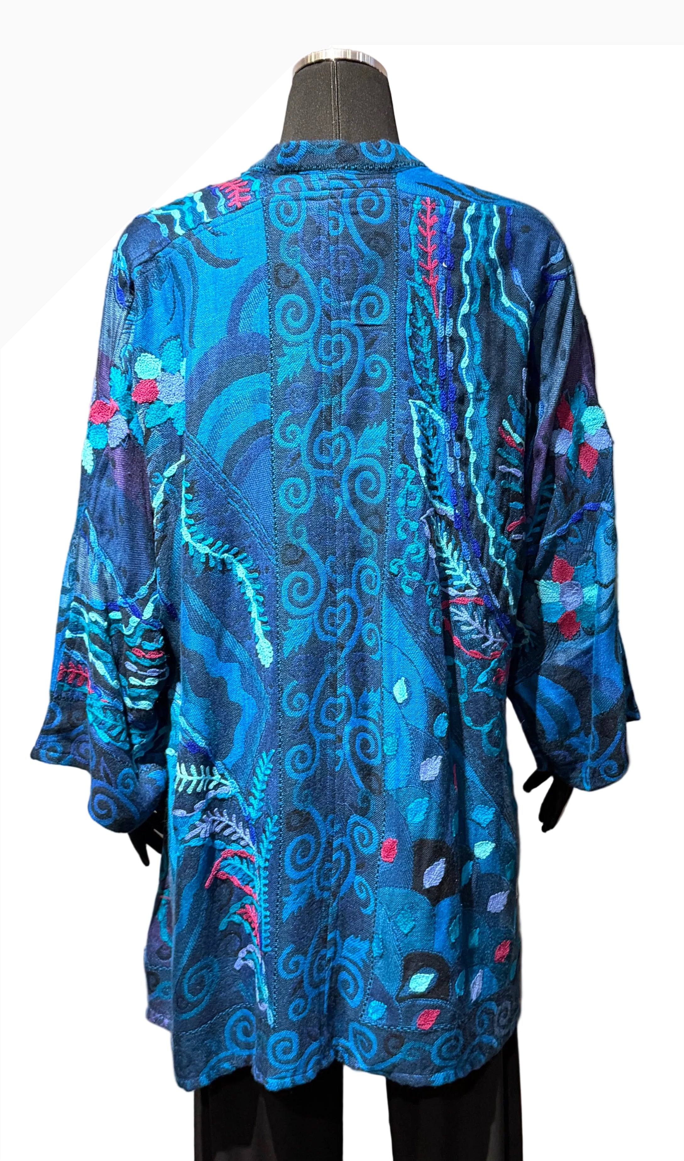 Anu 19828CT CANYON TOKYO Embroidered Long Sleeve Open Front Jacket