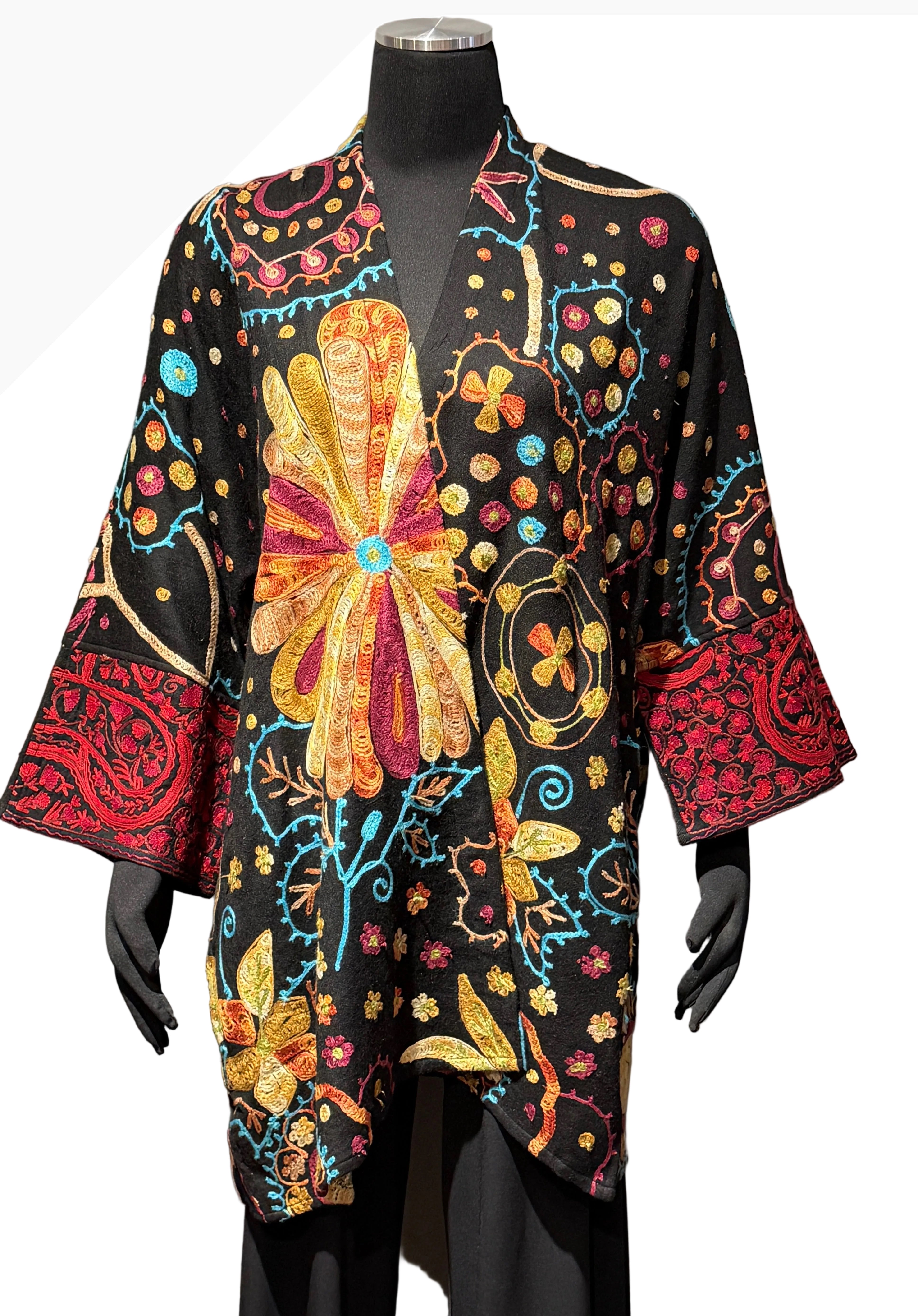 Anu 19828 VERSAILLES Embroidered Long Sleeve Open Front Jacket