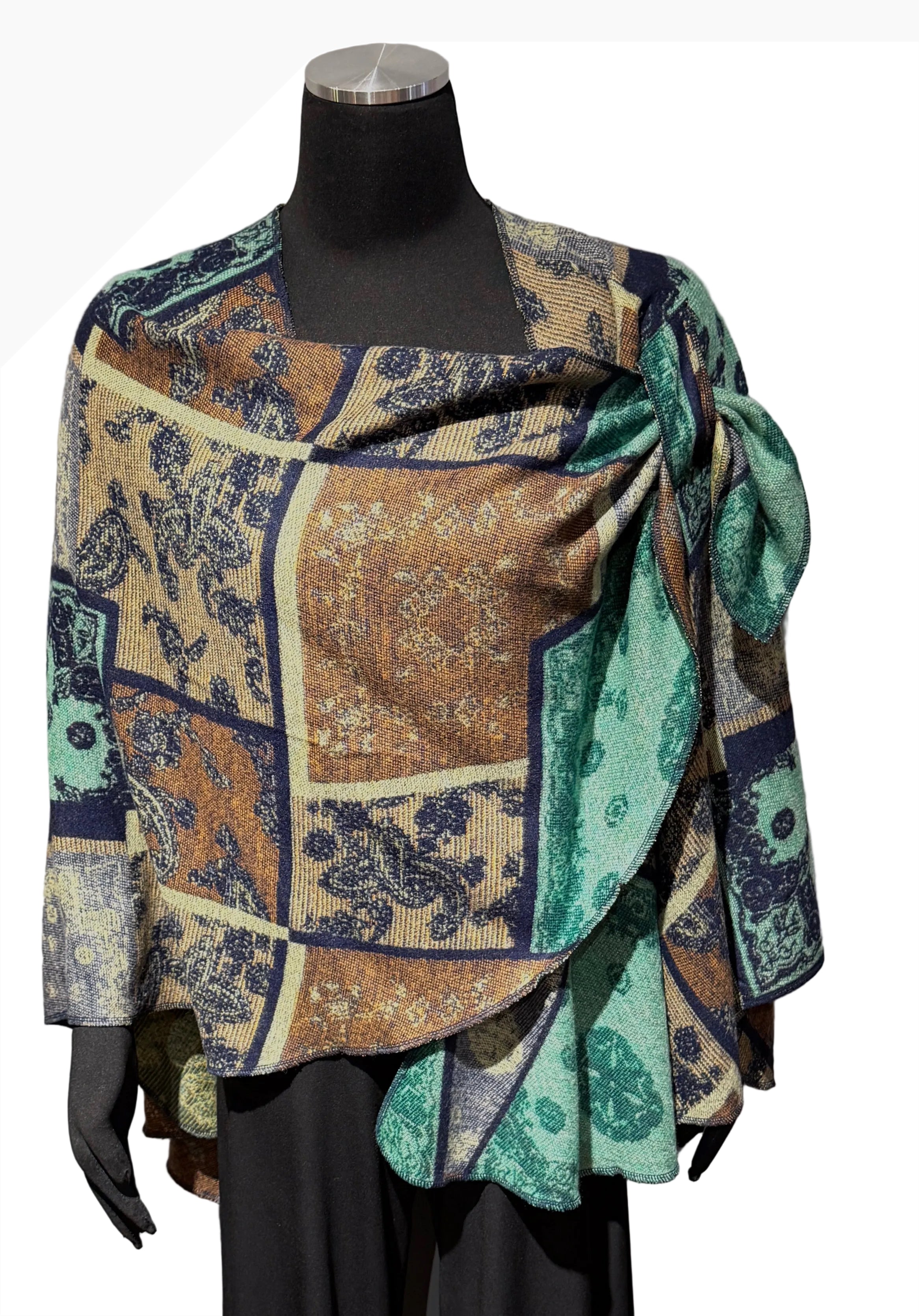 Rapti PSC95 100% Cashmere Reversible Buckle Shawl