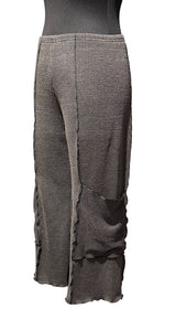 Vine Street 229CH CHARCOAL Ribbed & Pieced Lettuce Edge Pull-On Pants