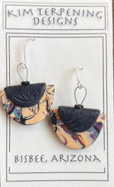 Kim Terpening KTE2-4  2" Mixed Media Polymer Clay Earrings