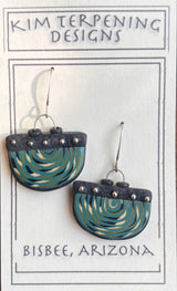 Kim Terpening KTE1.5-2  1.5" Mixed Media Polymer Clay Earrings