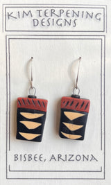 Kim Terpening KTE1.5-1  1.5" Mixed Media Polymer Clay Earrings