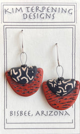 Kim Terpening KTE2-2  2" Mixed Media Polymer Clay Earrings