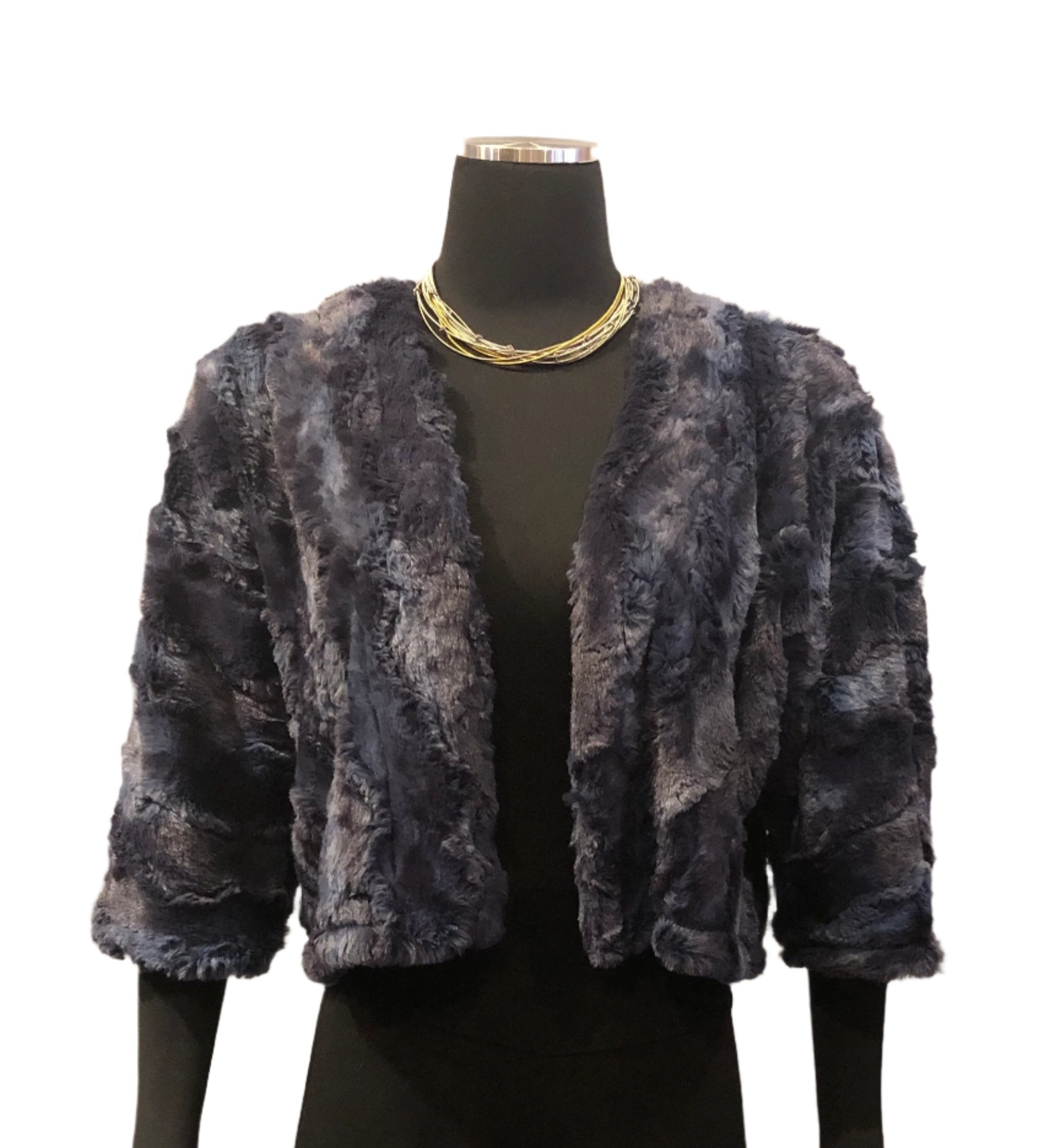 Vine Street 507N Navy Faux Fur Bolero Jacket