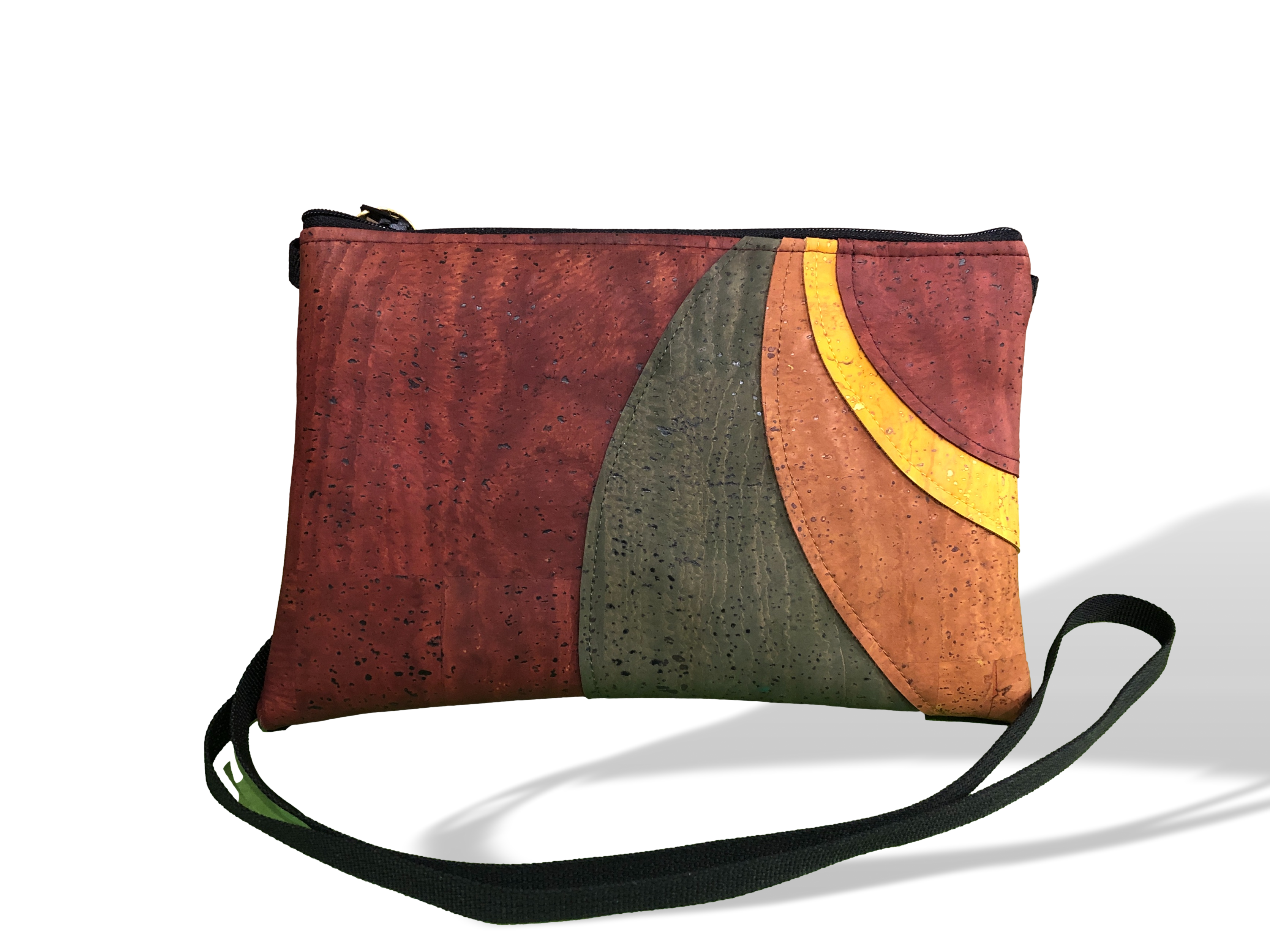 Susan Reed SRRGOY Rust Green Orange Yellow Cork Handbag