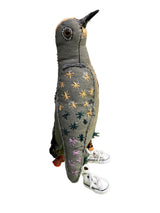 Leonor Pisano GDWS Grey Dove With White Sneakers Handmade Fabric Sculpture