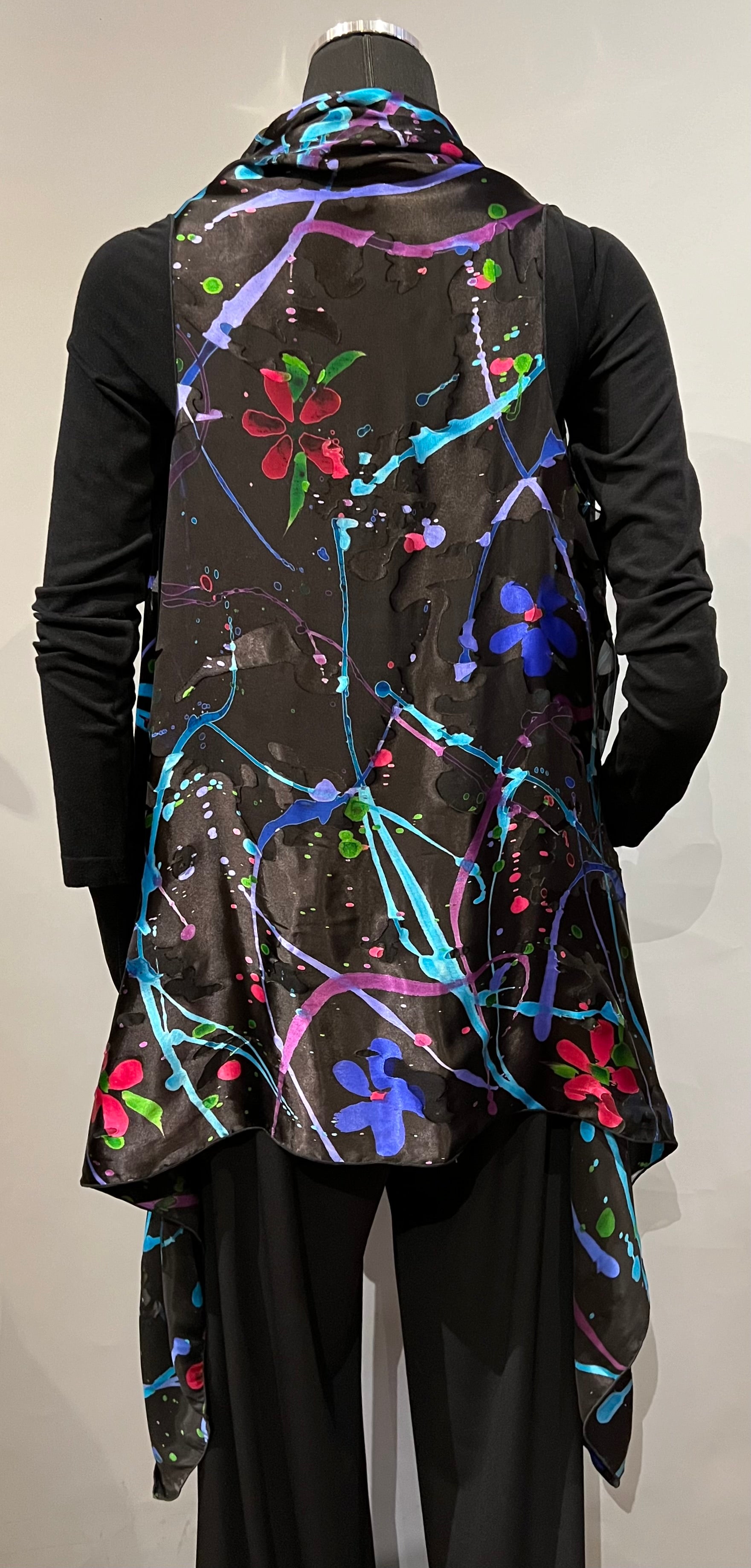 Kriska KBBR SCRIBBLE One Size 4-Way Silk & Rayon Vest
