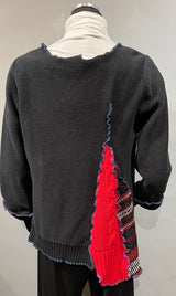 Rags 2 Riches (Size: L/XL) Black Upcycled Knit Long-Sleeve Sweater