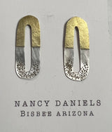 Nancy Daniels Future Love Brass & Sterling Post Earrings
