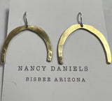 Nancy Daniels Wishbone Brass Earrings