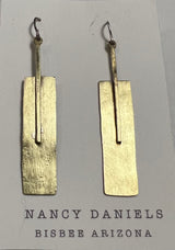 Nancy Daniels Up The Creek Brass Earrings