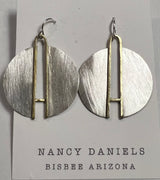 Nancy Daniels Lunar Eclipse Brass & Sterling Earrings