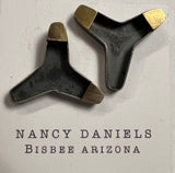 Nancy Daniels Pinwheel 22k Gold & Sterling Post Earrings