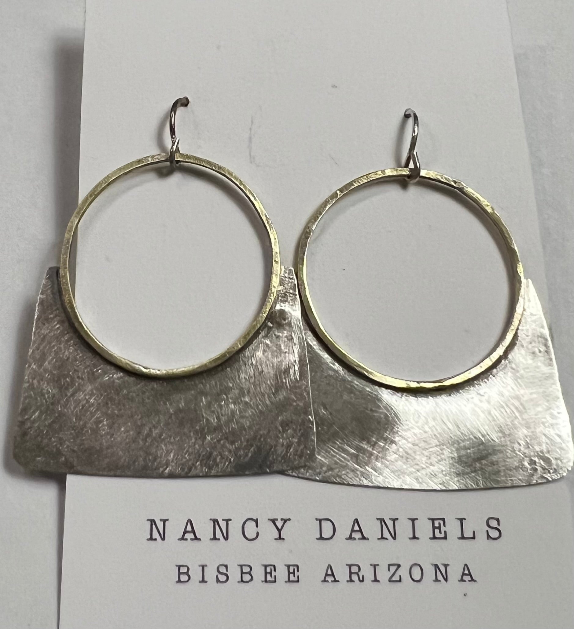 Nancy Daniels Kronk Brass & Sterling Earrings