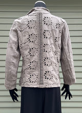 Tempo Paris 1155AT Taupe Embroidered Back Lace Jacket