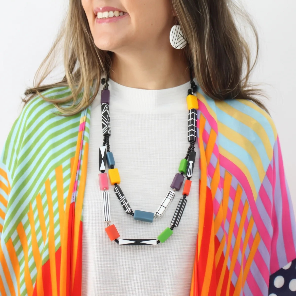 Sylca LS26N23MU Multicolor Soran Brights Mixed Bead Necklace