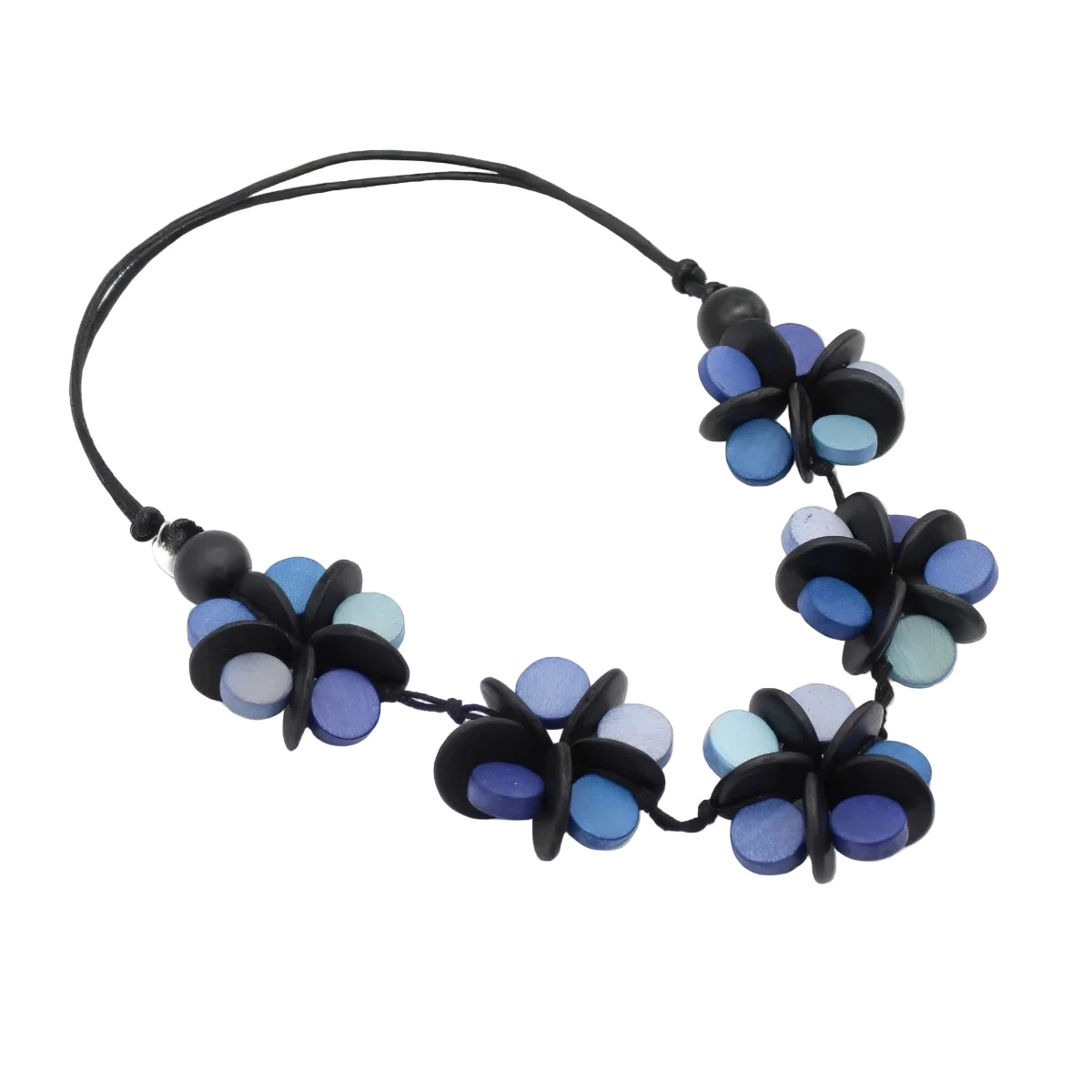 Sylca TG25N07BU Blue Cascading Blooms Necklace