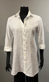 Cut Loose 5706276WT White Cotton Linen Blend Easy Shirt