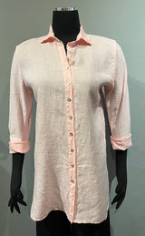 Cut Loose 5706276PS Pink Salt Cotton Linen Blend Easy Shirt