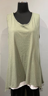 Plum Loco SS00302A ARMY One Size Double Layer 100% Cotton Tunic Tank Top