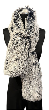 Vine Street 106BK Black Shag Long Faux Fur Scarf