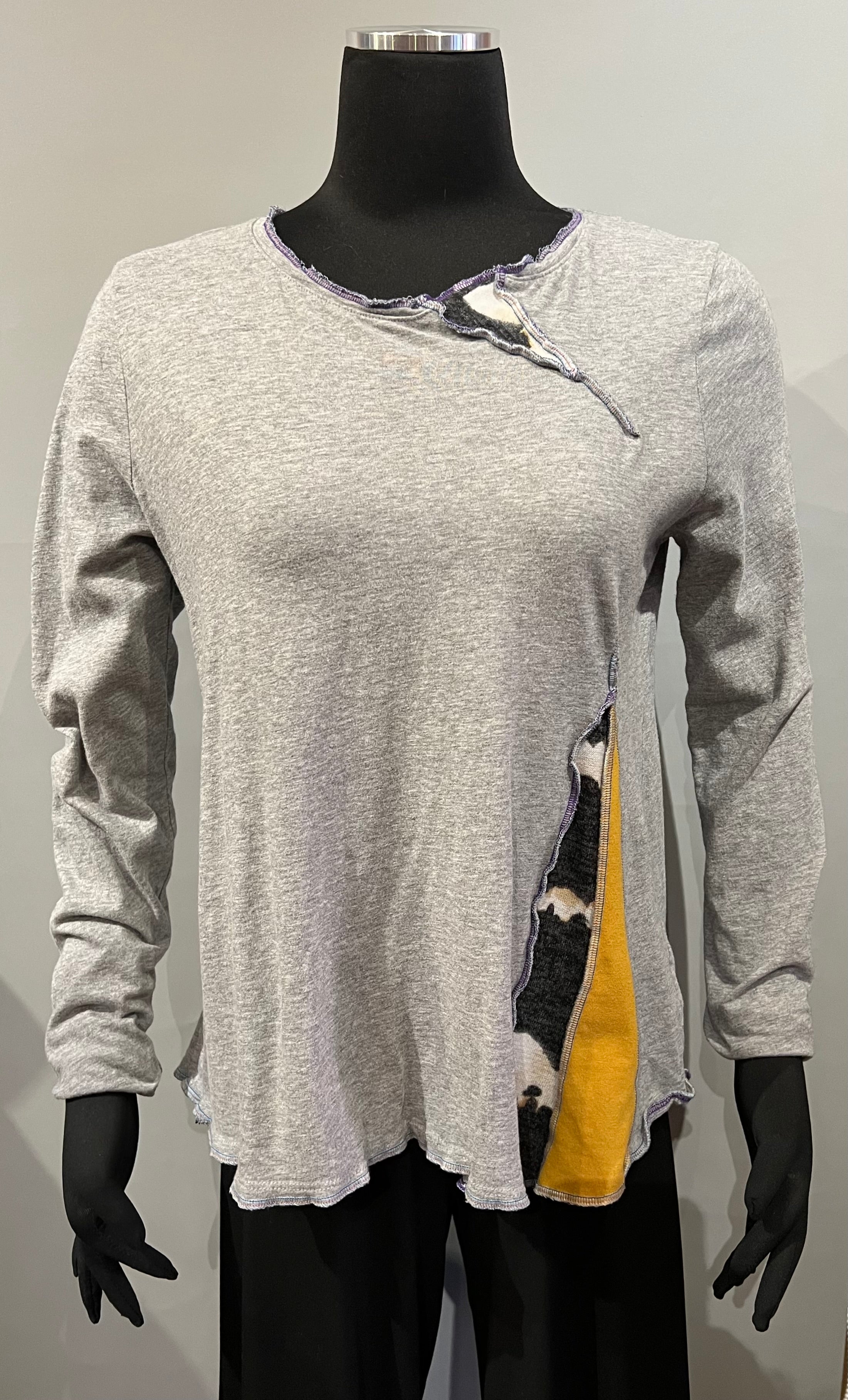 Rags 2 Riches R2R4 (Size S/M) Grey Lightweight Cotton Knit Long Sleeve Top