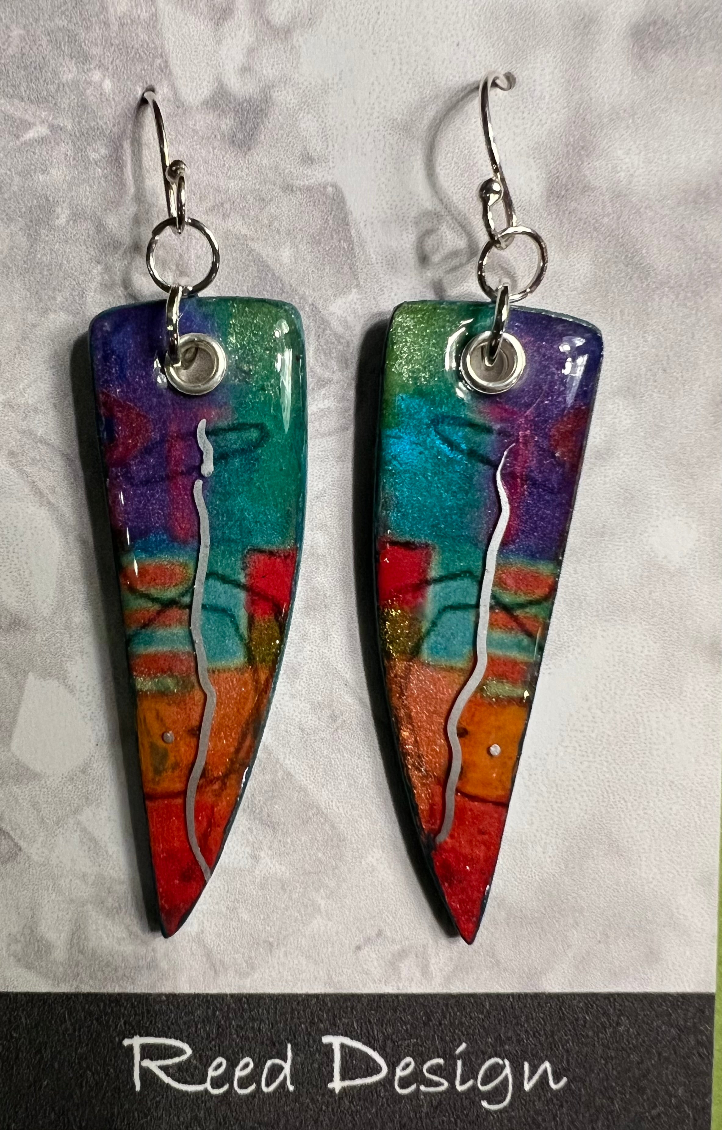 Susan Reed SR6 Handmade Wood & Resin Earrings