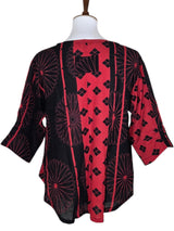 Yasuko KI-176RE RED Essential Hand Printed Polka Dot & Stripe Blouse