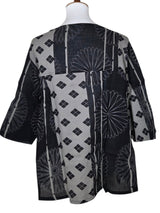 Yasuko KI-203GR GRAY Hand Printed Button Blouse