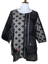 Yasuko KI-203GR GRAY Hand Printed Button Blouse