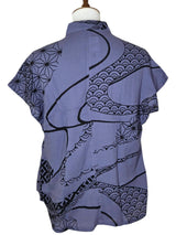 Yasuko KW126LA LAVENDER Kimono Wave Pintuck Cap Sleeve Lightweight Blouse