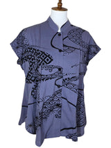 Yasuko KW126LA LAVENDER Kimono Wave Pintuck Cap Sleeve Lightweight Blouse
