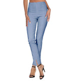 Klaveli Million 1201LD Light Denim Zip Front Ankle Pants