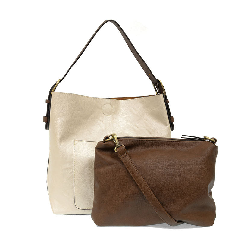 Joy Susan L8008-120 METALLIC PEARL Coffee Handle Hobo Bag