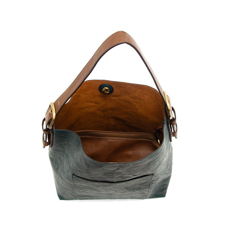 Joy Susan L8008-144 VIVID DEEP TEAL Hobo Handbag With Coffee Handle
