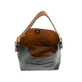 Joy Susan L8008-144 VIVID DEEP TEAL Hobo Handbag With Coffee Handle