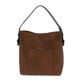 Joy Susan L8008-152 PECAN Hobo Handbag With Black Handle
