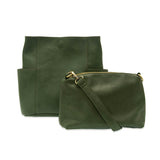 Joy Susan L8089-23 HUNTER GREEN Kayleigh Side Pocket Bucket Bag