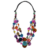 Sylca LS23N38MU Multicolor Calypso Triple Strand Necklace