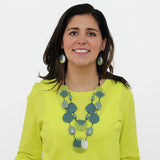 Sylca LS24N02 GREEN Sage Green Camryn Double Strand Necklace