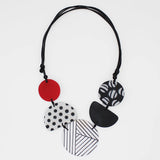 Sylca LS24N27 Black White and Red Palma Necklace