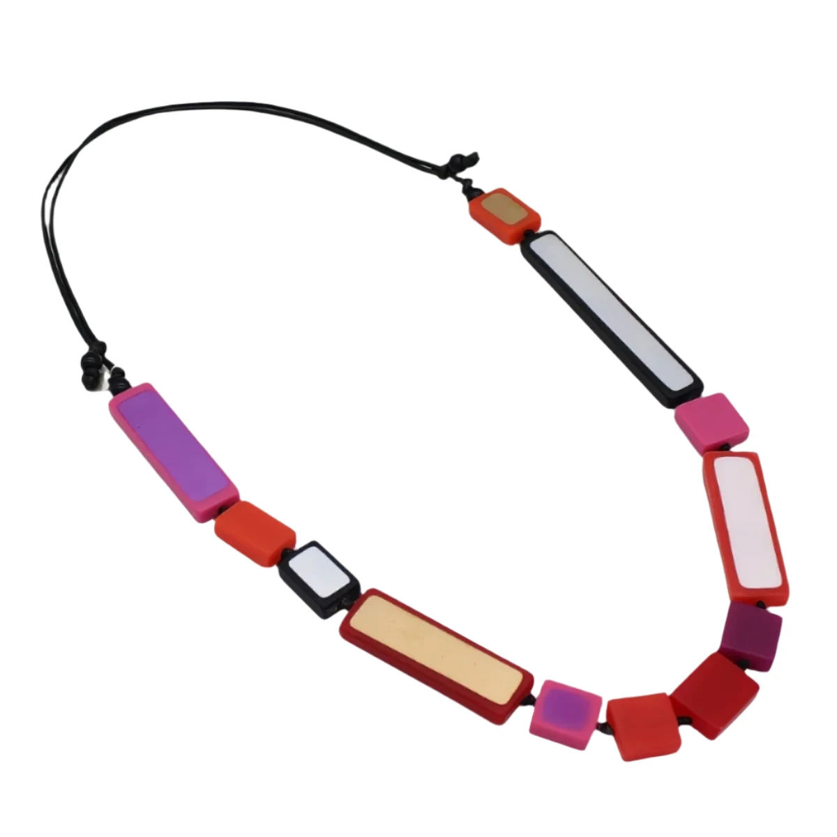 Sylca LS24N51P Pink Sloan Rectangles Statement Necklace